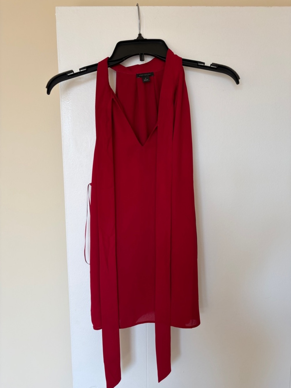 Ann Taylor Red Tie-Neck Halter Camisole